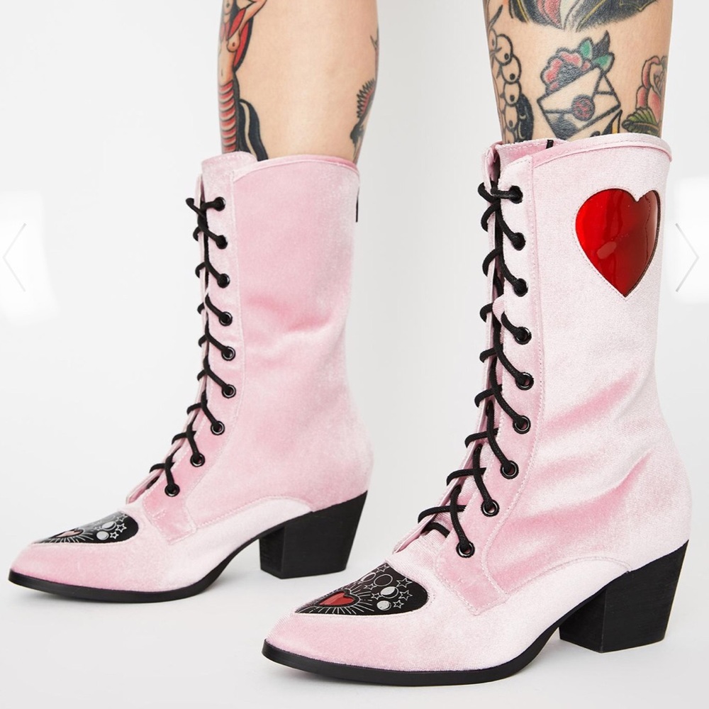 Strange Cvlt Velvet Boots
